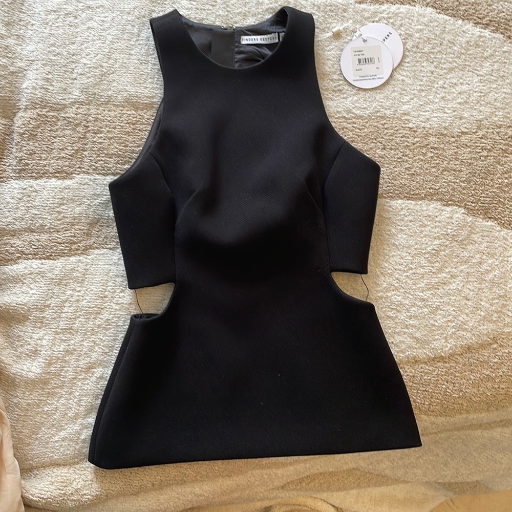 Finders Keepers Black Cutout Top Size XS- NWT